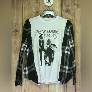 NWT Upcycled Fleetwood Mac Flannel Tee size S-M
